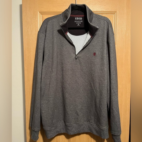 Men's IZOD Advantage SportFlex Performance Stretch Fleece Quarter-Zip Pullover - Picture 2 of 9